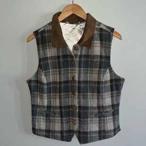Chrysantheme Vintage Wool & Leather Vest